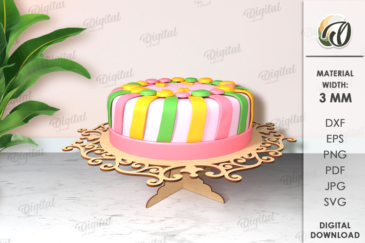 3D Wooden cake stand Laser Cut. Cake holder SVG