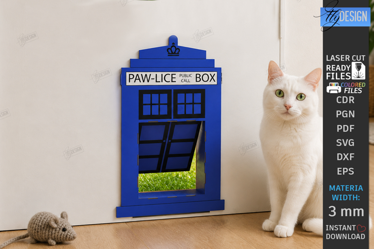 Wooden Cat Portal Door Laser Cut | Interior Cat Door Frame