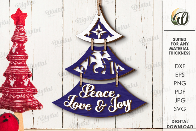 Christmas Tree Wall Decor Laser Cut. Chrisrmas Decor SVG
