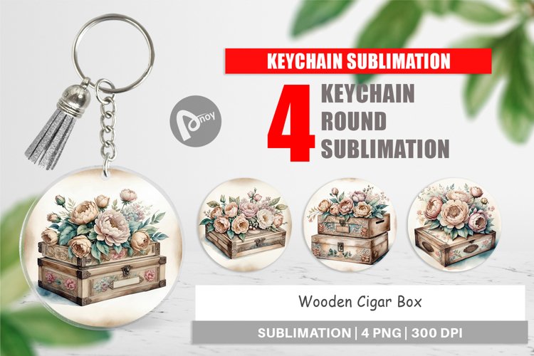 Keychain Wooden Cigar Box