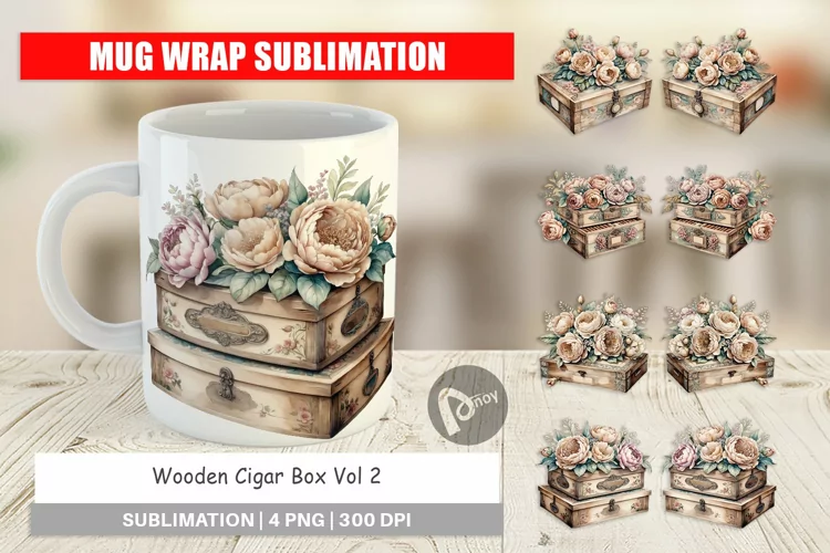 Mug Wrap Wooden Cigar Box