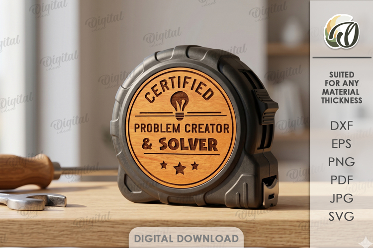 Circle For Tools Laser Cut. Measuring Tape Decor SVG example image 1