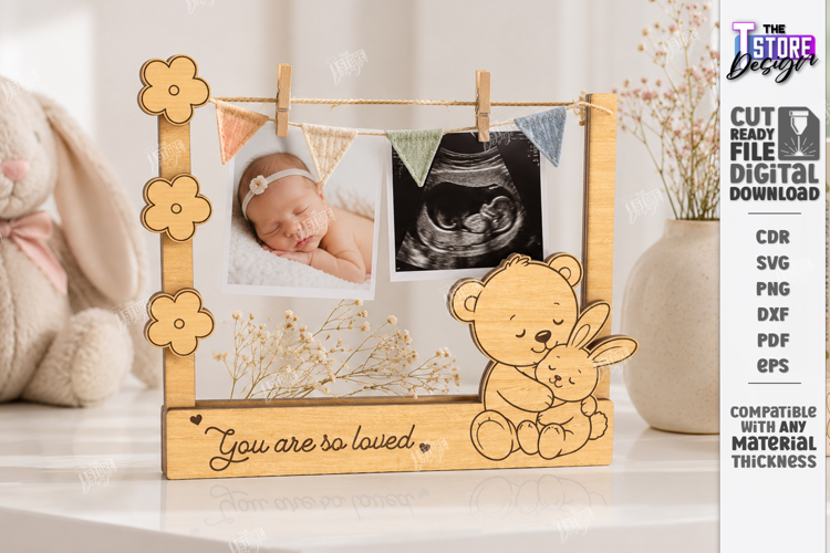 Clothespin Baby Photo Frame Laser Cut | New Born Laser | CNC