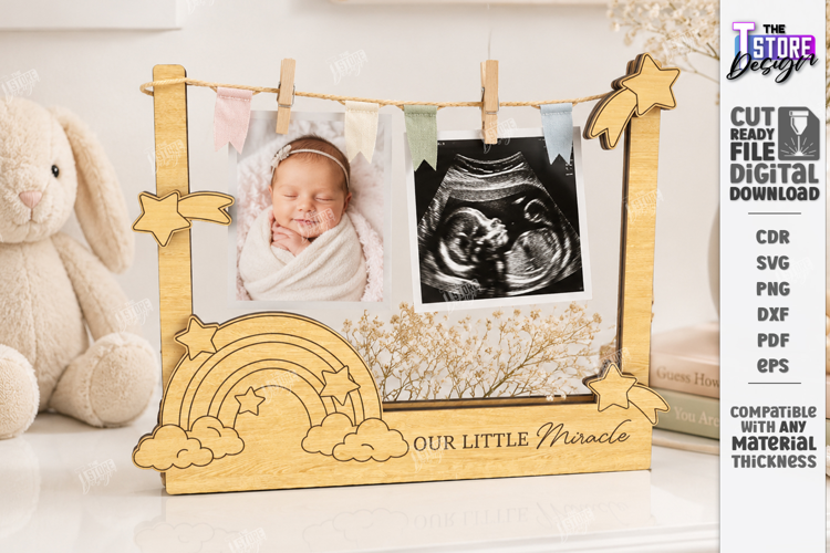 Clothespin Baby Photo Frame Laser Cut | New Born Laser | CNC
