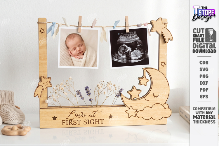 Clothespin Baby Photo Frame Laser Cut | New Born Laser | CNC
