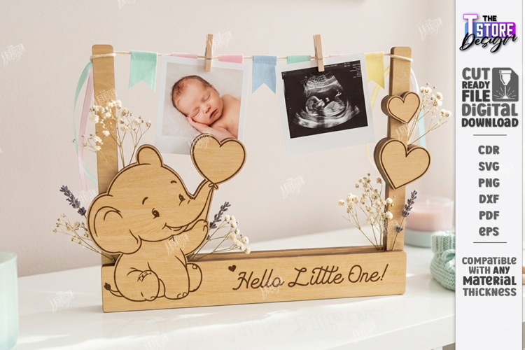 Clothespin Baby Photo Frame Laser Cut | New Born Laser | CNC