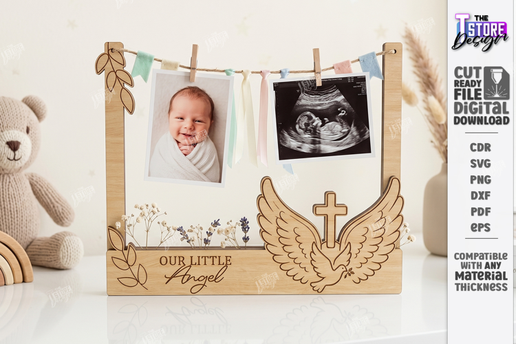 Clothespin Baby Photo Frame Laser Cut | New Born Laser | CNC