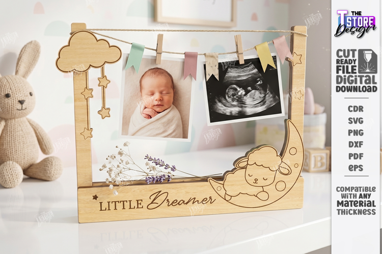 Clothespin Baby Photo Frame Laser Cut | New Born Laser | CNC