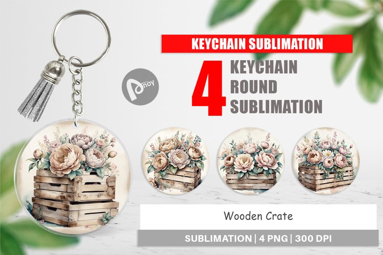 Keychain Wooden Crate example image 1