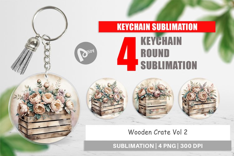 Keychain Wooden Crate example image 1