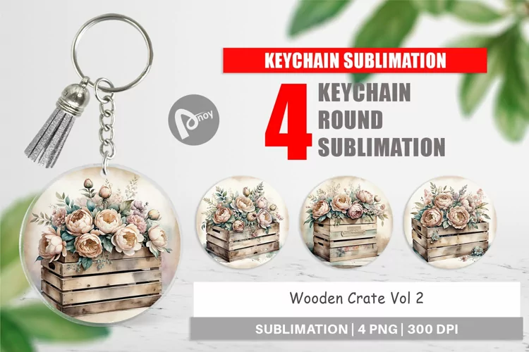 Keychain Wooden Crate