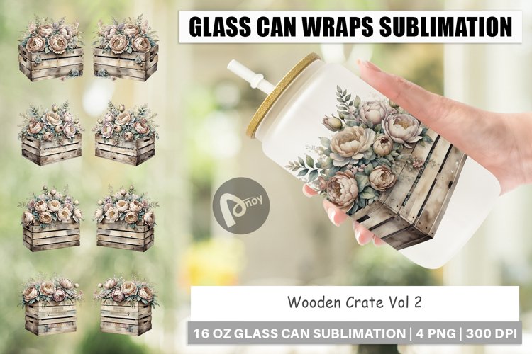 Glass Can Wooden Crate example image 1