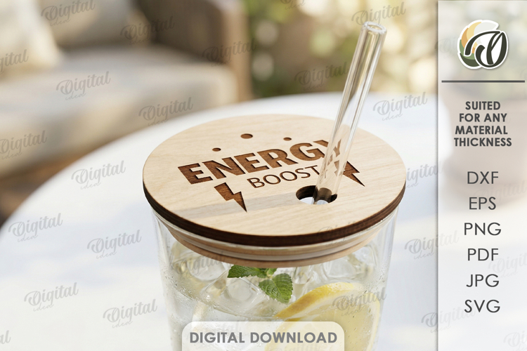 3D Cup Cover Laser Cut. Engraved Cup Topper SVG