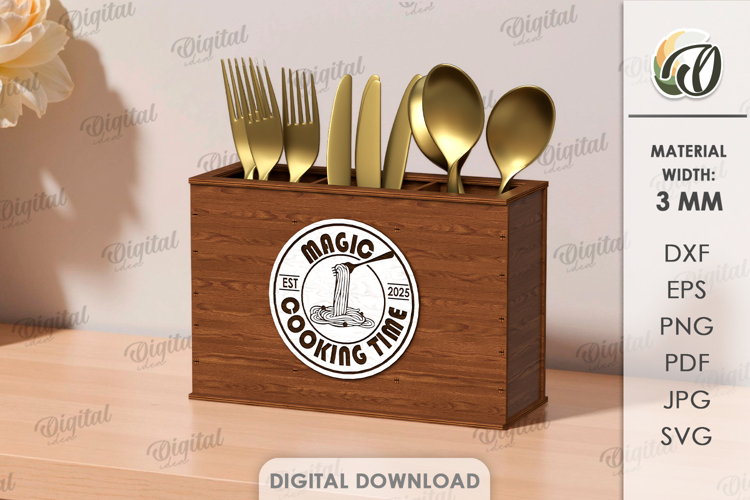 3D Cutlery Organizer Laser Cut. Kitchen Organizer SVG