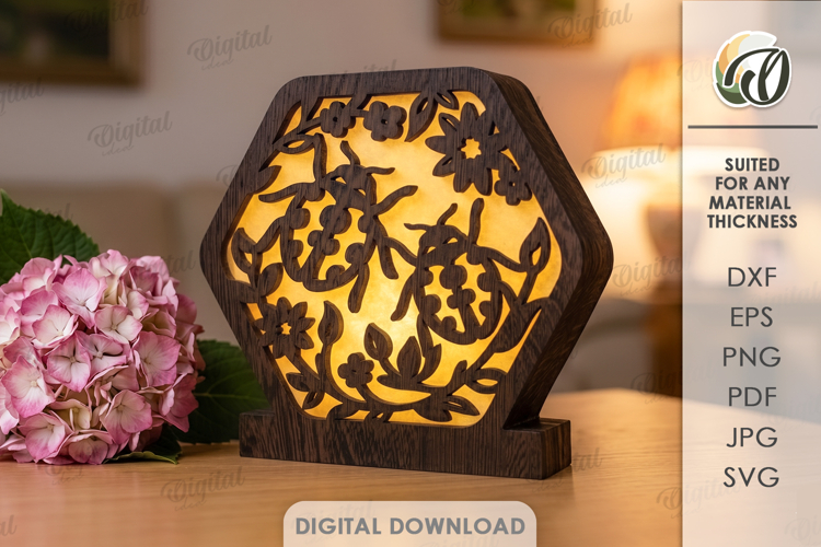 Decorative Lamp Laser Cut. Led Light Lamp. Lightbox SVG