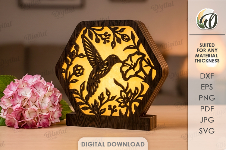 Decorative Lamp Laser Cut. Led Light Lamp. Lightbox SVG