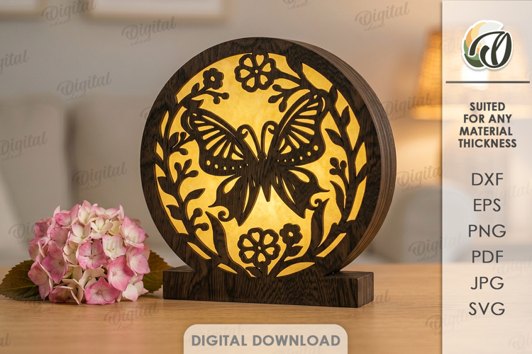 Decorative Lamp Laser Cut. Led Light Lamp. Lightbox SVG