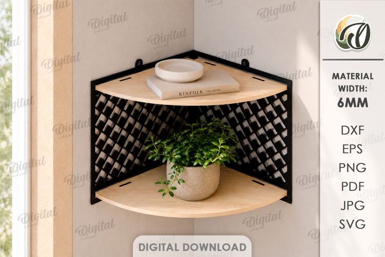 Decorative Wall Shelf Laser Cut. Display Shelf SVG