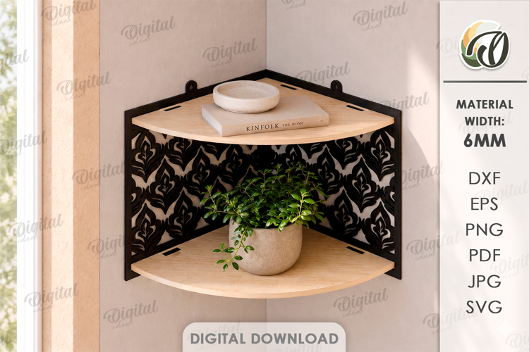 Decorative Wall Shelf Laser Cut. Display Shelf SVG