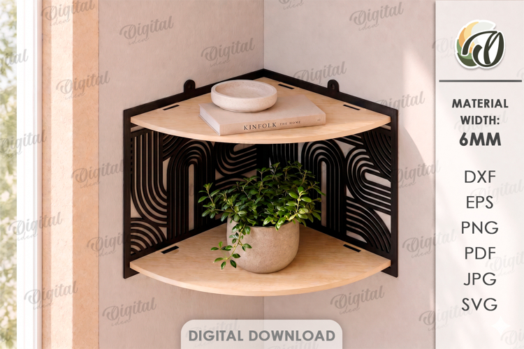 Decorative Wall Shelf Laser Cut. Display Shelf SVG