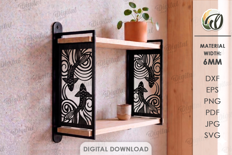 Decorative Wall Shelf Laser Cut. Display Shelf SVG