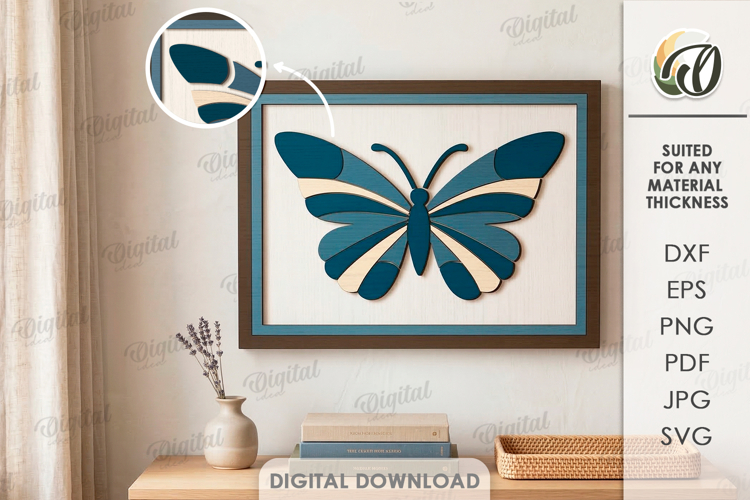3D Decorative Wall Laser Cut. Wall Decor. Butterfly SVG