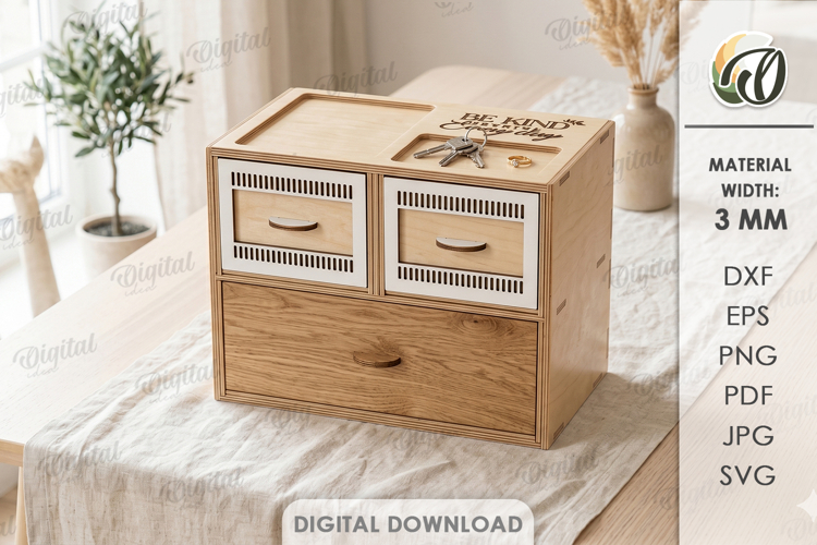 3D Boho Organizer Laser Cut. Jewelry Box SVG. Storage box