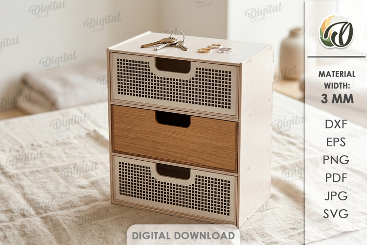 3D Boho Organizer Laser Cut. Jewelry Box SVG. Storage box