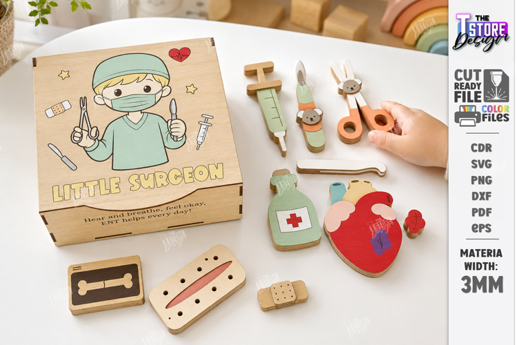 Doctor Kit Box Laser Cut | Little Surceon | Kids Laser | CNC