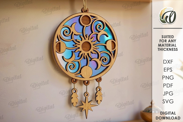 Wooden Dream Catcher Laser Cut. Layered Dream Catcher SVG