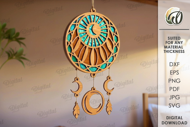 Wooden Dream Catcher Laser Cut. Layered Dream Catcher SVG