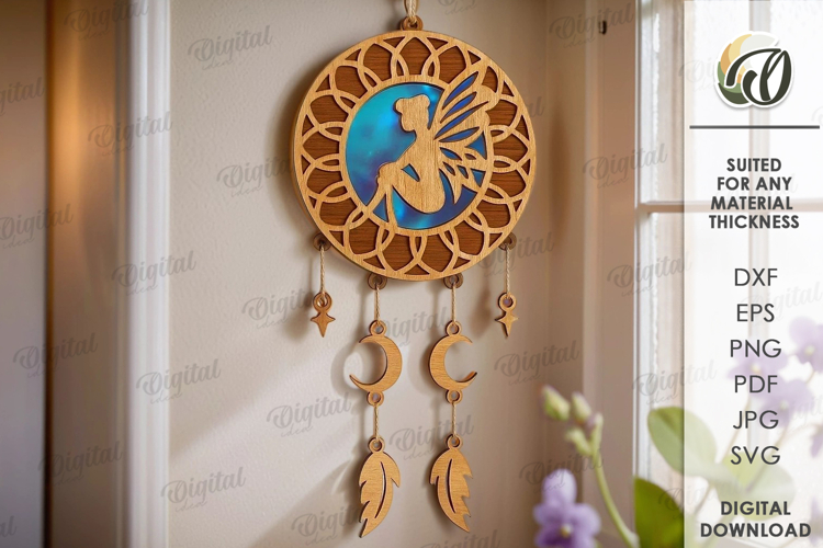 Wooden Dream Catcher Laser Cut. Layered Dream Catcher SVG