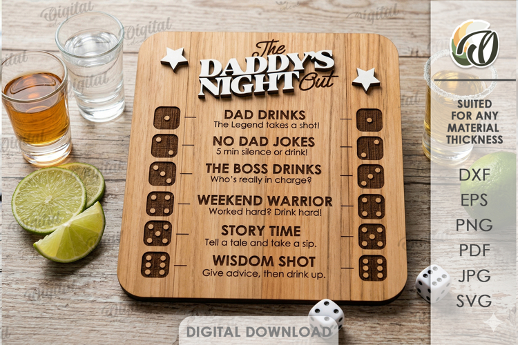 Drinking Game Laser Cut. Adult Party Board Game SVG