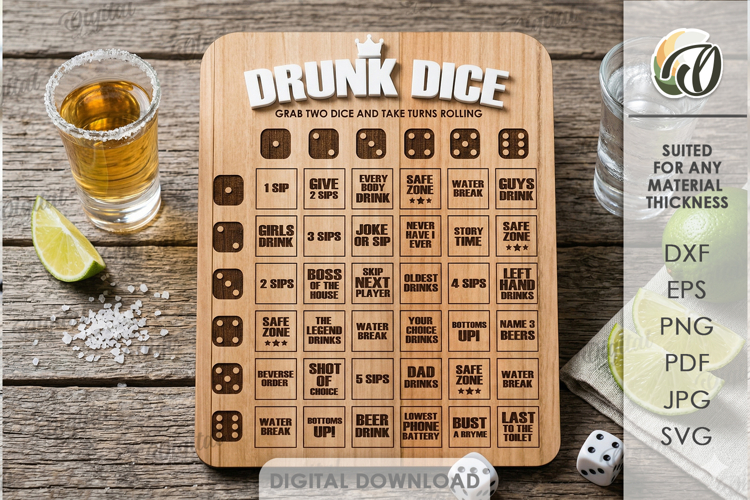 Drinking Game Laser Cut. Adult Party Board Game SVG
