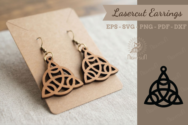 Wooden Earrings Laser Cutting Design 1