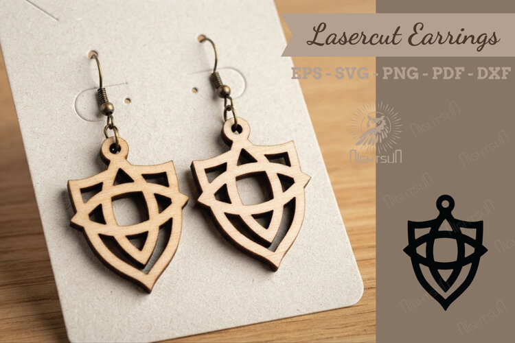 Wooden Earrings Laser Cutting Design 2 example image 1