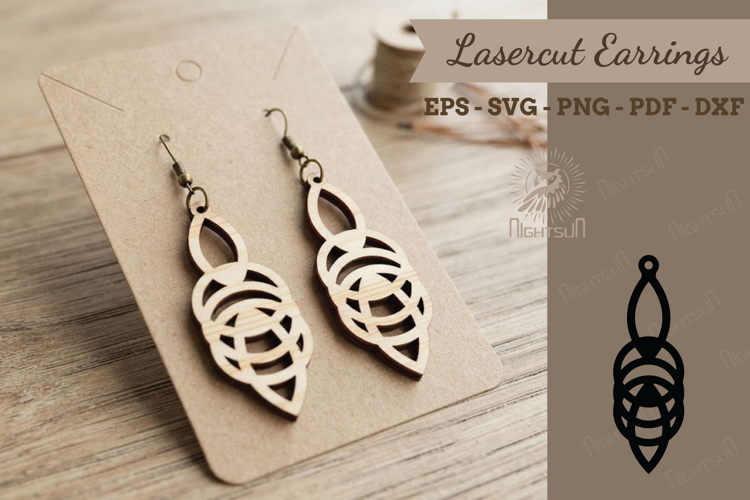 Wooden Earrings Laser Cutting Design 3