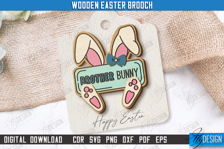 Wooden Easter Brooch | Accessories | Gift Idea |Easter Bunny