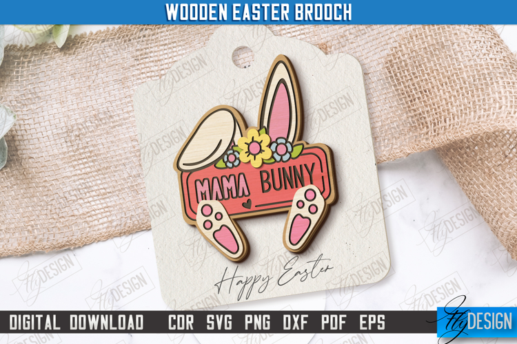 Wooden Easter Brooch | Accessories | Gift Idea |Easter Bunny