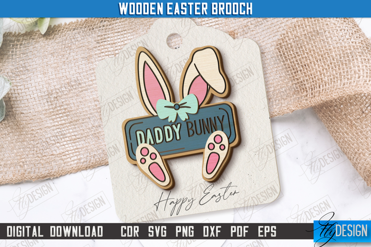 Wooden Easter Brooch | Accessories | Gift Idea |Easter Bunny