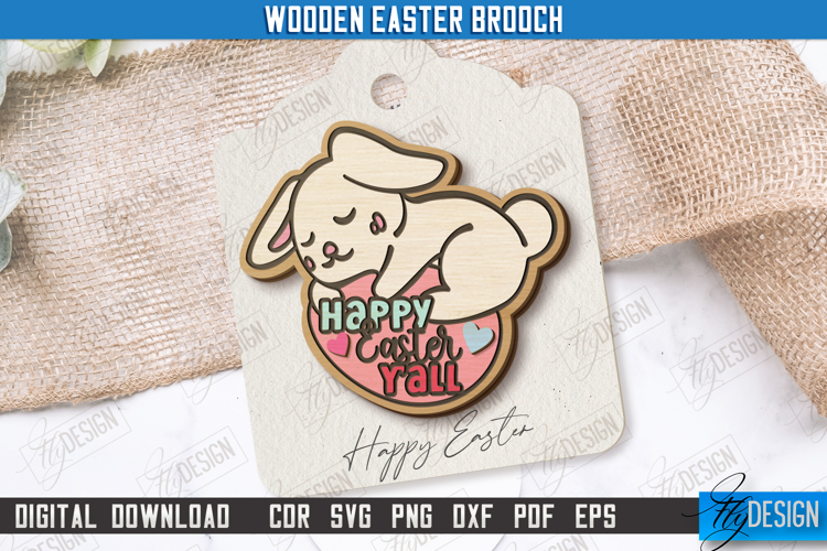 Wooden Easter Brooch | Accessories | Gift Idea |Easter Bunny