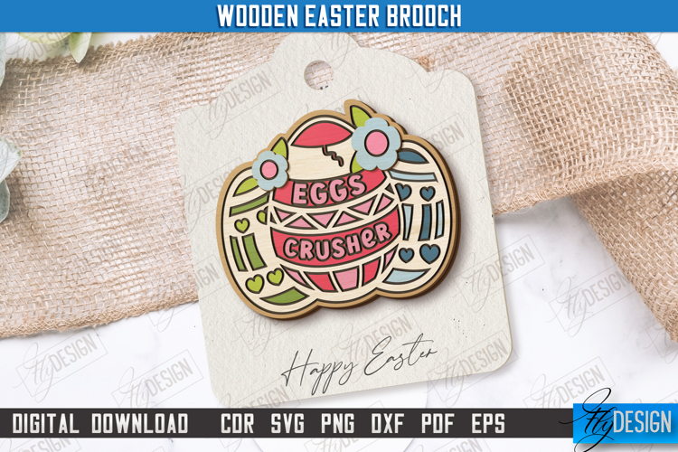 Wooden Easter Brooch | Accessories | Gift Idea |Easter Bunny