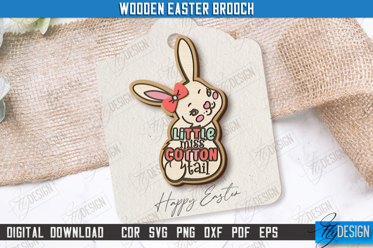 Wooden Easter Brooch | Accessories | Gift Idea |Easter Bunny