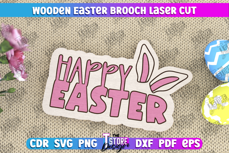 Wooden Easter Brooch | Accessories | Gift Idea |Easter Bunny