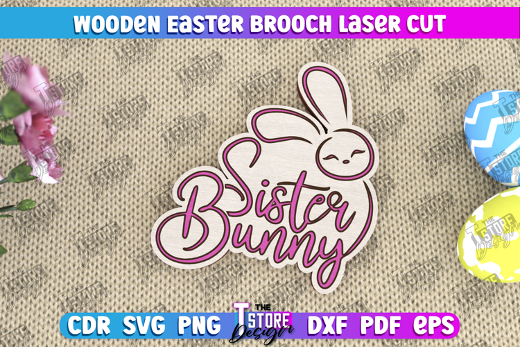Wooden Easter Brooch | Accessories | Gift Idea |Easter Bunny