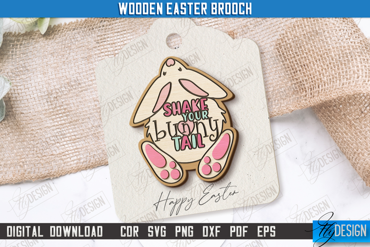 Wooden Easter Brooch | Accessories | Gift Idea |Easter Bunny