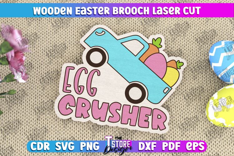Wooden Easter Brooch | Accessories | Gift Idea |Easter Bunny example image 1