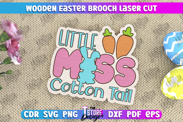 Wooden Easter Brooch | Accessories | Gift Idea |Easter Bunny