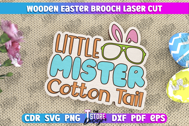 Wooden Easter Brooch | Accessories | Gift Idea |Easter Bunny