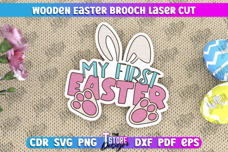 Wooden Easter Brooch | Accessories | Gift Idea |Easter Bunny